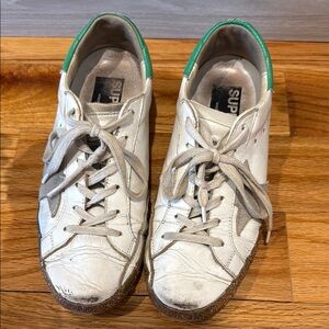 White and Green Sneakers